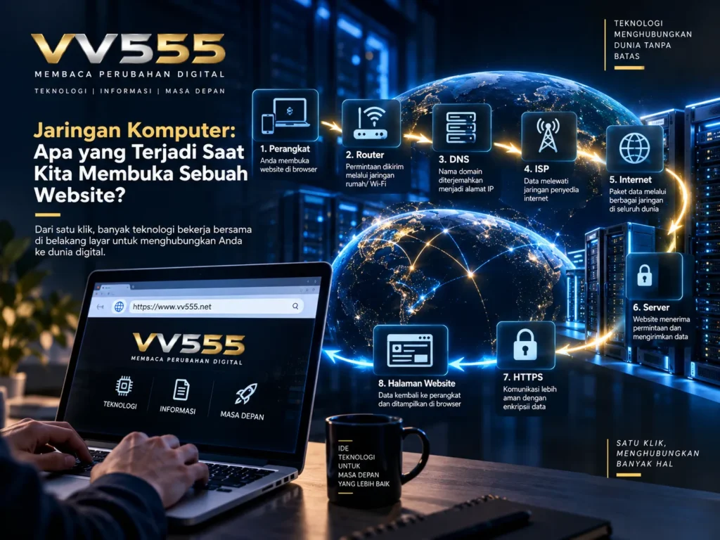 Jaringan komputer saat membuka sebuah website